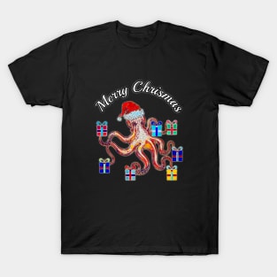 Merry Chrismas Octopus T-Shirt